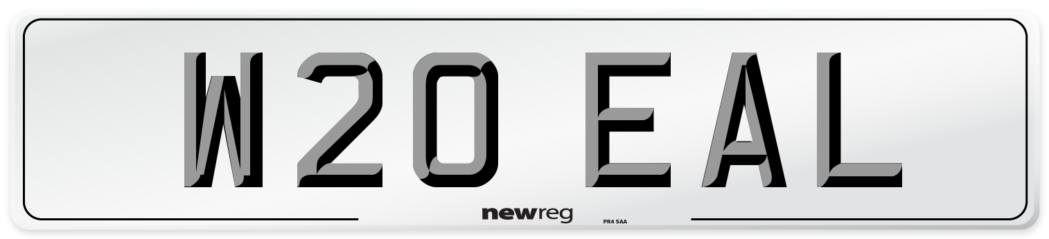W20 EAL Number Plate from New Reg
